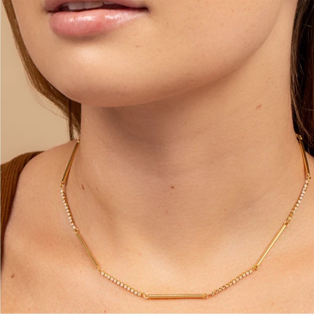 Never worn - studded gold necklace